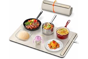 iTRUSOU Bandeja de Calentamiento Eléctrico, Bandeja Calienta Platos para Calentar Alimentos, Calentador de Comida con Material Nano Silicona para Familia, Fiestas, Eventos, Oficina