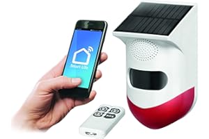 VIRONE AS-7 Bezprzewodowy alarm domowy podłączony z wbudowaną syreną i baterią solarną zdalnie sterowaną przez WiFi i TUYA pilot w zestawie