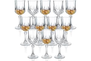 Srgeilzati Cordial Vasos con tallo, jerez, vasos de Oporto | Vasos de chupito de cristal | Vaso Limoncello de 49.6 g (12)