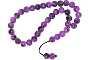 206-8mm Purple Glass Bead Prayer Beads Worry Beads Tasbih Handmade by Jeannieparnell