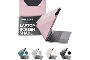 Philbert Danish Design 4-in-1 Laptop Sun Shade - Slim Hood Screen Shade, Privacy Screen, Heat Protection, & Contrast Enhancement - Universal, Foldable, & Lightweight - Fits 12"/13"/14" Laptops - Pink