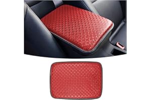 CGEAMDY Housse pour Accoudoir Voiture, Housse Console Centrale, Tapis de Console Centrale, Couverture Couvercle de Boîte D'accoudoir, Coussin de Protection en Cuir PU Imperméable(Rouge)
