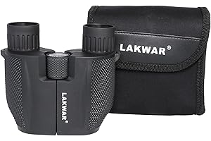 LAKWAR 12x25 Mini Binocolo Compatto e Leggero Con Visione Chiara, Impermeabile, Oculare Grande, Portatile per Teatro, Caccia, Viaggi, Adatto per Adulti e Bambini