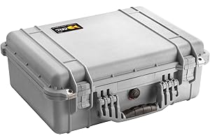 PELI 1520 Robuster Stoßfester Schutzkoffer, IP67 Watertight and Dustproof, 24L Volumen, Ohne Schaumstoff, Farbe: Silber
