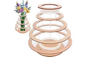 Kaempe Vase for Lego Flowers Bouquet, Wooden Stand for Lego Botanicals, Daffodils, Sunflowers, Roses, Cherry Blossom, Tulips, Lotus