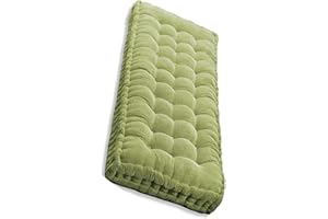 uyeoco Coussin pour Banc de Jardin Exterieur Interieur Coussin pour Banc Coussin Matelas Assise Dossier pour Banc de Jardin balancelle canapé 1/2/3 Places(Color:Green,Size:180x50cm)