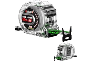 DARLEEYO 10m Fluorescent Transparent Retractable Tape Measure - 25mm Width, Metal Measuring Tape 10 Metre, Metric Long Heavy Duty Precision Automatic Telescopic Measurement Product for Home Office Industry