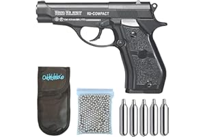 OUTLETDELOCIO Pack Pistola perdigón Metalica Gamo Red Alert RD Compact. Calibre 4,5mm + Funda + balines + co2. Potencia 3 Julios. 23054/29318/13275