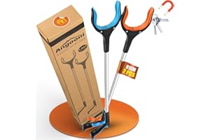 Angooni 2 Stück 81 cm Greifer für Senioren - Greifzange Müllzange - Drehbar Müllgreifer - Greifer Kinder - Verbesserter Langlebiger Greifzange für Müll