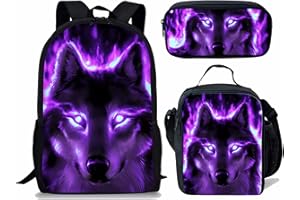 KUIFORTI Backpack Set 3-in-1 Kids School Bag,Lunch Bag,Pencil Case Gift for Teen Boys Girls