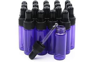 Unxuey Botellas con cuentagotas de vidrio cónico, paquete de 20 botellas de viaje portátiles de aceite esencial de ojos, fragancia de belleza, frascos cosméticos de perfume de belleza
