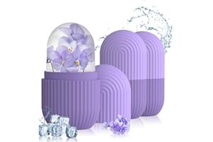 L&W LUCK 3 Stück Ice Roller,Eisroller Gesicht Eiswürfel für Anti-Falten, Reduziert Schwellungen, Verbessert die Hautelastizität,Konturierung (Lila)