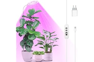 INTERESTIME Lámpara de Planta de Espectro Completo, 160cm Grande luz para led Plantas Interior, 72 LEDs Luces de Crecimiento con 360° Cuello de cisne, Temporizador 3/9/12H,10 Brillos,3 Modos,Altura Ajustable