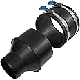 Peachtree Woodworking Supply 4 inch to 2-1/2 inch Reducer with 4 inch Flexible Cuff Rubber Coupler Fitting and Stainless Steel Hose Clamps with Turn Key Thumb Screw to Tighten & Loosen