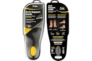 Frido Rigid Arch Support Insole for Flat Feet | Relieves Feet Pain | Plantar Fasciitis & Heel Spurs | Orthotic Inserts for Enhanced Stability | Trimmable Shoe Inserts | Medium 6-8 UK | Pack of 1