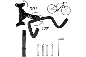 KITDAHOM Porta Bici da Muro - Appendi Bici da Muro - Supporto Bici da Muro, Portata di 30 kg, 360° Girevole ed Estraibile, Pieghevole a 90°, Protezione in Schiuma EVA Spessa 8 mm, Adatto per Bici da Corsa, MTB