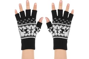 WLLHYF Zimowe rękawiczki bez palców ciepłe rękawiczki do ekranu dotykowego rękawice robocze do pisania wiatroszczelne rozciągliwe dzianinowe puszyste rękawiczki prezent walentynkowy dla kobiet