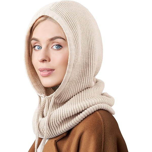 DRESHOW Winter Hats for Women Balaclava Knit Beanie Skull Cap with