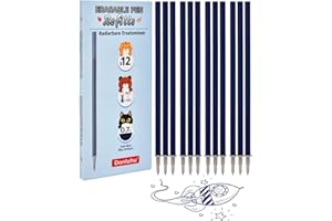 Donluhu Ersatzminen für Legami Stifte [0.7mm, Blau-Schwarz, 12er Pack], Minen für legami radierbare stifte, Refill für Legami Bee, Gelschreibermine Radierbar for Legami Milano