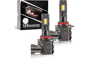 OPL5 9012 LED Headlight Bulbs, Super Bright 10000LM 60W 6500K Xenon White 9012 HIR2 LED Bulbs, All-in-One Car Headlight 9012 Halogen Replacement Bulbs, Wireless Plug and Play Conversion Kit, 2PCS
