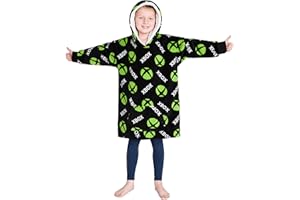 Xbox Pull Plaid Enfant, Sweat Oversize en Polaire, Idée Cadeau Gamer Taille Unique Enfant Ado