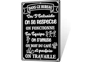 Putuo Decor Plaque Métallique Dans Ce Bureau, Panneau Déco Humour en Aluminium, Idéal pour Bureau et Entreprise, 30x20 cm