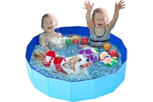 UUEMB Large Dog Pool 120x30cm, Dog Swimming Pool, Foldable Dog Pools Paddling Pool for Pets Puppy Kids, PVC Non-Slip Bathing Pool Playing Pool for Children Pet Dog Garden Patio Bathroom