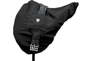 Harrison Howard Housse de selle anglaise de qualité supérieure, imperméable/respirante, doublée en polaire, protection extérieure durable contre les dommages – Noir mars