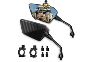 ESPLORATORI Motorcycle Mirror, Side Rearview Mirrors for Bike Motorcycle Scooter Cruiser with 8mm 10mm Bolt, 7/8" Handle Bar Mount Clamp Compatible with Suzuki Yamaha Honda Kawasaki Victory and More