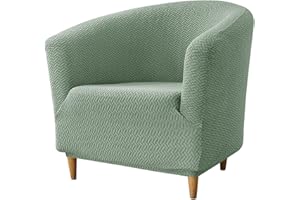 Hearda Copripoltrona 1 Posto Chesterfield Elasticizzato Verde, Antiscivolo Fodera Cocktail Copri Poltrona con Braccioli Jacquard per Bar Club Soggiorno Camera da Letto