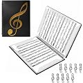 Classeur A4 pour Partitions de Musique 40 Pages Chemises pour Partitions | Classeur de musique A4 avec 10 Pinces Classeur Spirale Dossier Feuilles de Musique Pour Musicien Chorale Orchestre