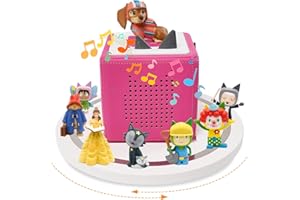 Gieanoo for Tonies Box Shelf, for Toniesbox 2/1 Pine Wooden Tonies Magnetic Shelf Organizer Figurine 10-20 Characters Compatible Charging Station Shelves for Kid's Room(White)