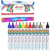 Eono Acrylic Paint Pens - Water Based Non Toxic Drawing Painting Markers – for Rock, Stone, Ceramic, Glass, Wood, Porcelain, 