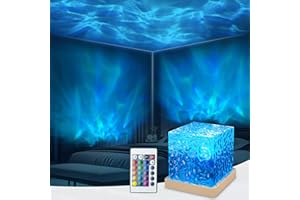 GY lampada aurora boreale cubo, Lampada ad Onda, Lampada di proiezione di cristallo USB a 16 colori, Scena romantica, Luce dell'umore RGB dimmerabile, Con telecomando Luce notturna da comodino