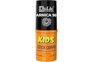 DULÀC FARMACEUTICI 1982 Dulàc, Arnica 98 Gel Stick Corpo Kids 15ml, Arnica Bambini Tascabile con Succo Aloe Vera e Zanthoxylum, Sollievo Punture Zanzare e Insetti, Ideale per Pelli Sensibili, Made in Italy