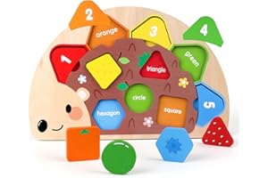 GIDDYGLOW Montessori Puzzle Toys for 1 2 3 Year Old Boys Girls,Wooden Puzzles Jigsaw for 1-2 Year Old Boy Educational Toys -Learning Colour Sorting Toys Gifts for 1-2-3 Year Olds Girls Boys Wooden Peg Board Toy