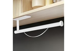 ZUIMENG Portarotolo da Cucina Senza Trapano, Porta Rotolo da Cucina con Frenaggio Integrato, Portascottex Autoadesivo in Acciaio Inox (Bianco)