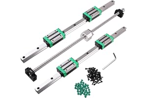 Cncyeah - Set con 2 guide lineari HGR20-300 mm, 1 mandrino a sfera SFU1605-300 mm, supporto BF12/BK12, DSG16H, accoppiamento, 4 blocchi scorrevoli per macchina CNC stampante 3D
