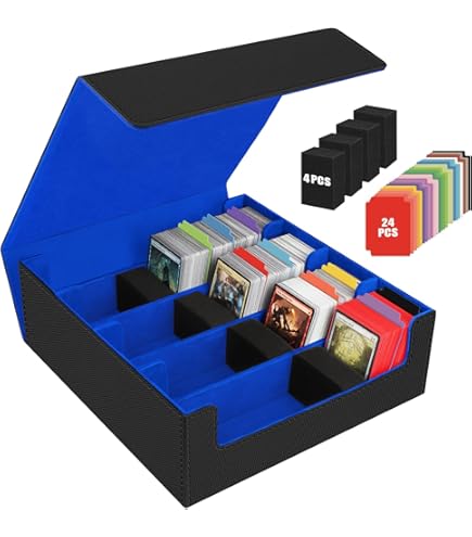 Leyzan Trading-Card Opbergdoos, 8-Pack • 1000 Count Golfkarton Opbergdoos met verdelers & labels voor TCG/Magic/Mtg opslag en Collectie, 35,4 INCH Horizontaal