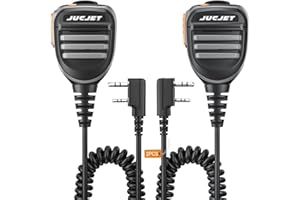 JUCJET Radio Shoulder Speaker Mic, Walkie Talkie Handheld Microphone with 3.5mm headset jack for BF-888s 28-020-112-01/UV3R Plus/UV5R/UV5R+Plus/UV5RA/UV5RA Plus/UV5RB/UV5RC/UV5RE(2 Pcs)