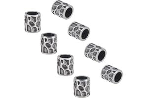 UNICRAFTALE 10 Pcs Perle Colonne en Acier Inoxydable 304 Charme en Argent que Perle Intercalaire pour Collier Bracelet Confection de Bjioux 13x11mm Trou 8mm