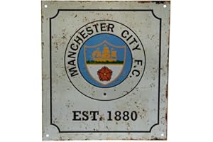 Manchester City FC Logo Schild Retro, offizielles Lizenzprodukt