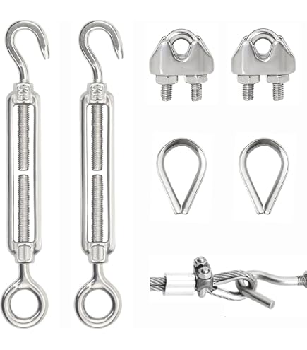 10 Tendeurs De Corde En Aluminium 8mm à 3 Trous – Ajustables Et Solides