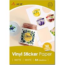 Feuilles Autocollantes PPD A4 Brillantes - Lot De 20, Vinyle Microporeux, Pour Impression Jet D'encre