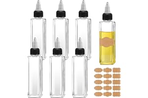 AMDZGLB Botella De Salsa 6 Piezas Botellas De Contenedor De Salsa Botellas De Plástico Exprimibles Botella De Condimento De 100 Ml con Tapón De Rosca para Salsa De Tomate para Pintar, Cocinar, Viajar