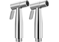 2 Pieces Bidet Toilet Sprayer Head Stainless Steel Handheld Bidet Sprayer Cloth Bathroom Diaper Sprayer for Kitchen and Toile