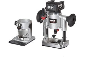 TREND Kit fresa a immersione e per rifinitura 18 V a batteria 1/4" a doppia base senza spazzole (solo utensile), T18S/R14KB