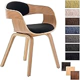 Sedia Kingston In Similpelle - Design Retrò Con Braccioli, Legno Noce/crema, Capacità 115kg - Foto 8