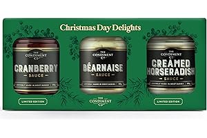 THE CONDIMENT COMPANY Christmas Day Delights Gift Box - Cranberry, Horseradish & Bearnaise Sauces Bundle | Gourmet Food Gift for Holidays | Perfect Christmas Gift Box