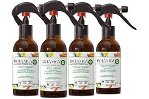 Botanica by Air Wick - Ambientador Pulverizador, Esencia Para Casa Con Aroma A Vetiver Caribeño Y Sándalo – Pack 4 unidades x 236 ml